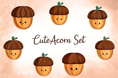 cute acorn clipart|More.